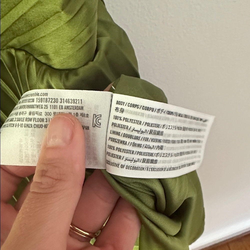 Abercrombie & Fitch Olive Green Cocktail Dress Size Small NWT - Picture 6 of 6